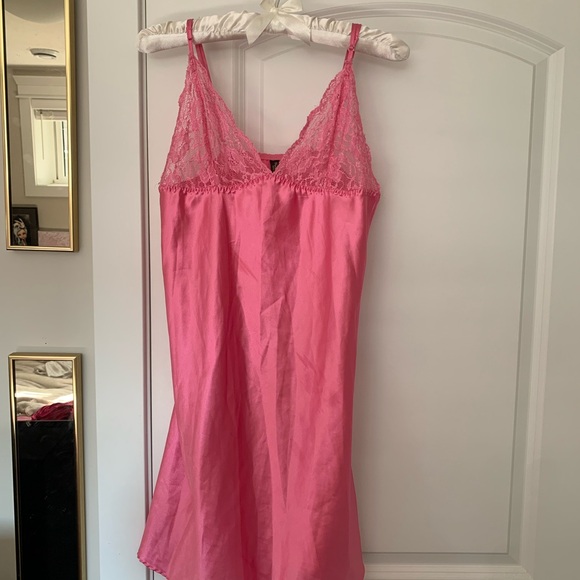Y2K Bubblegum Pink Lace Slip Dress - Picture 1 of 4